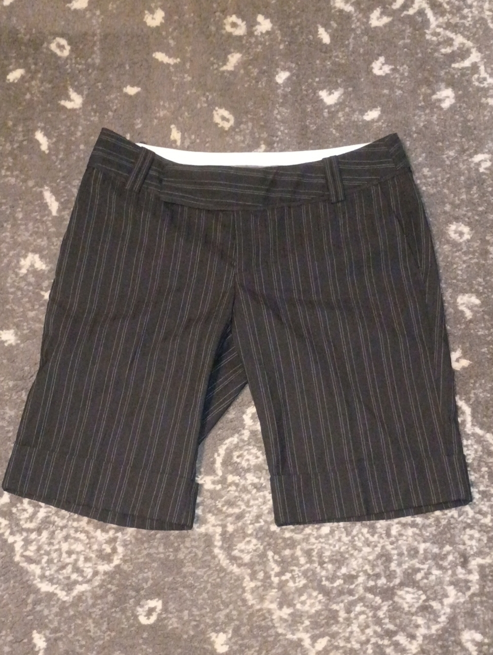 Maurices Black Pinstripe Bermuda Shorts